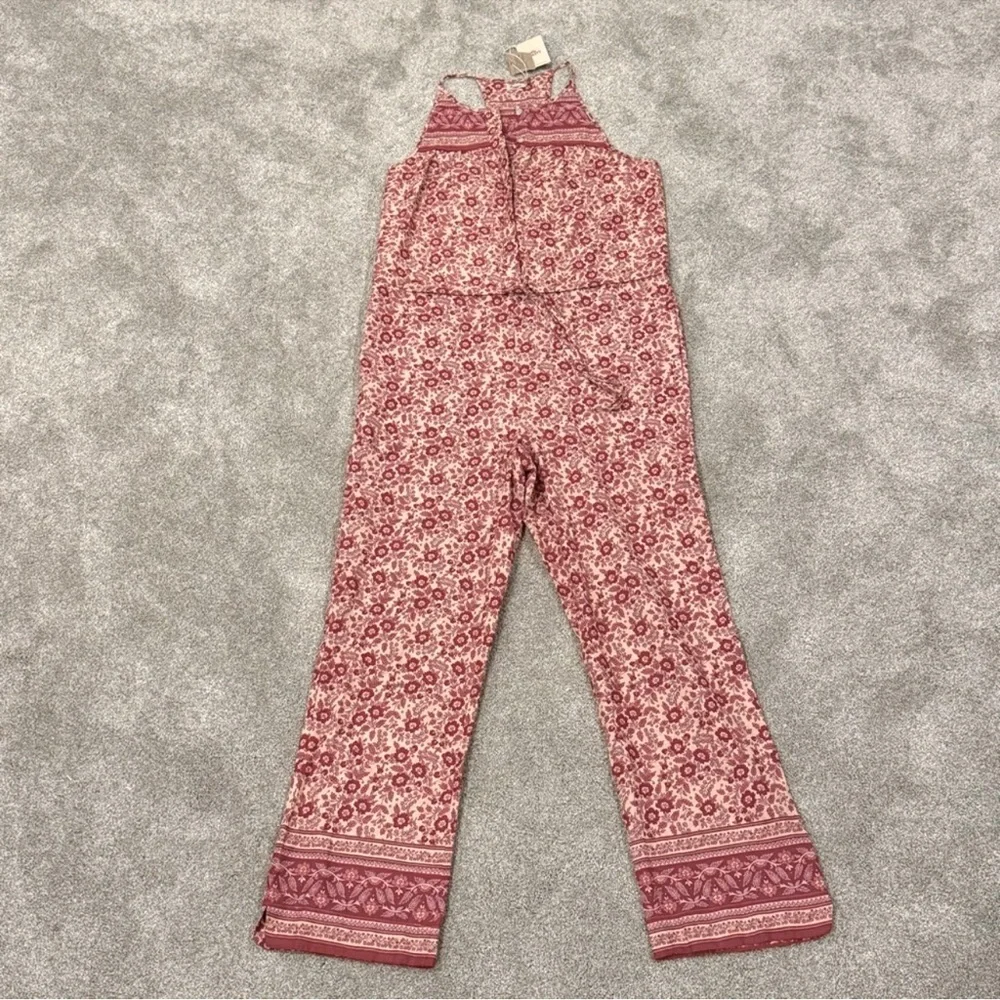 Faherty Adella Pink Floral Organic Cotton Jumpsuit Size Small NWT - Picture 3 of 11
